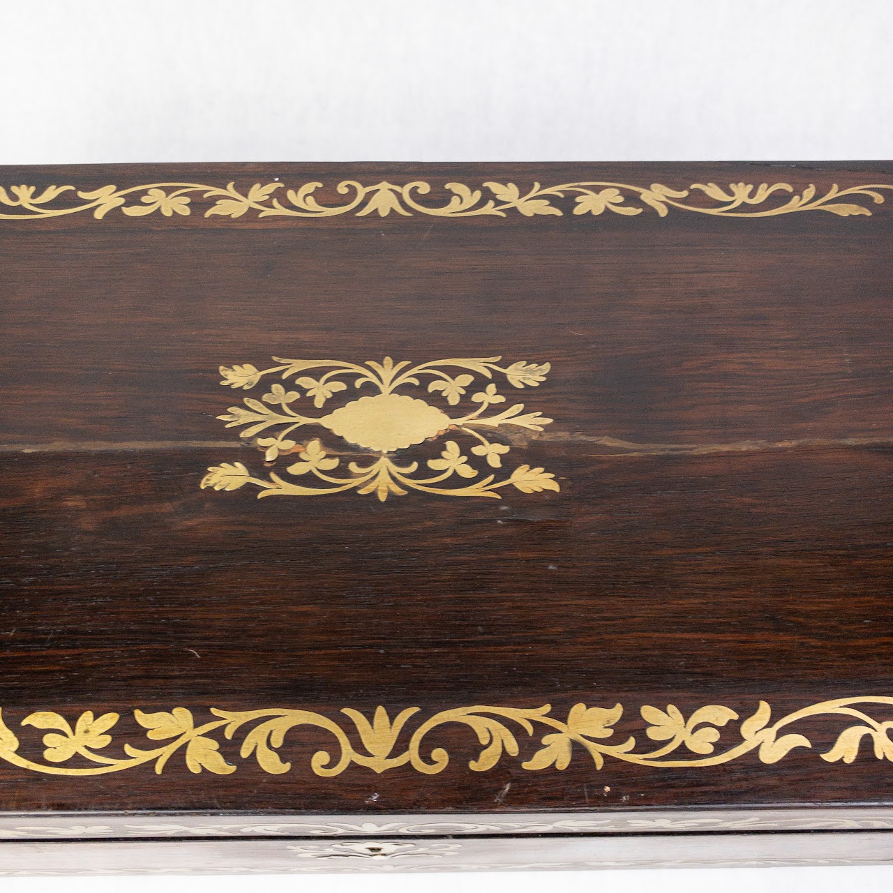 Rosewood  & Brass Inlay Travelling Desk