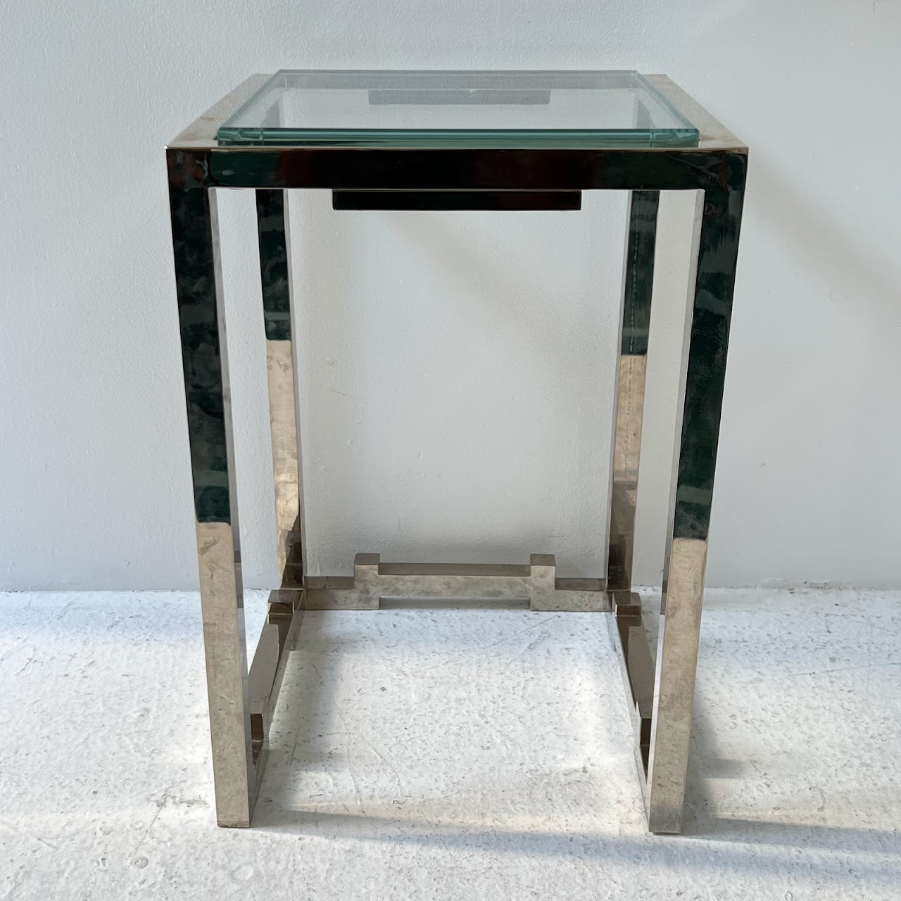 Chrome & Plate Glass Accent Table