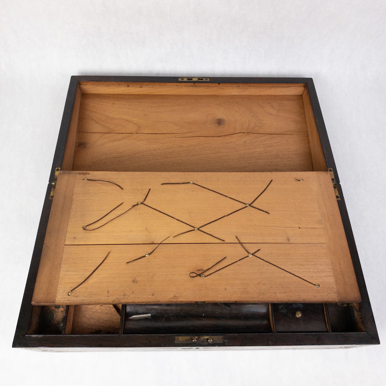 Rosewood  & Brass Inlay Travelling Desk