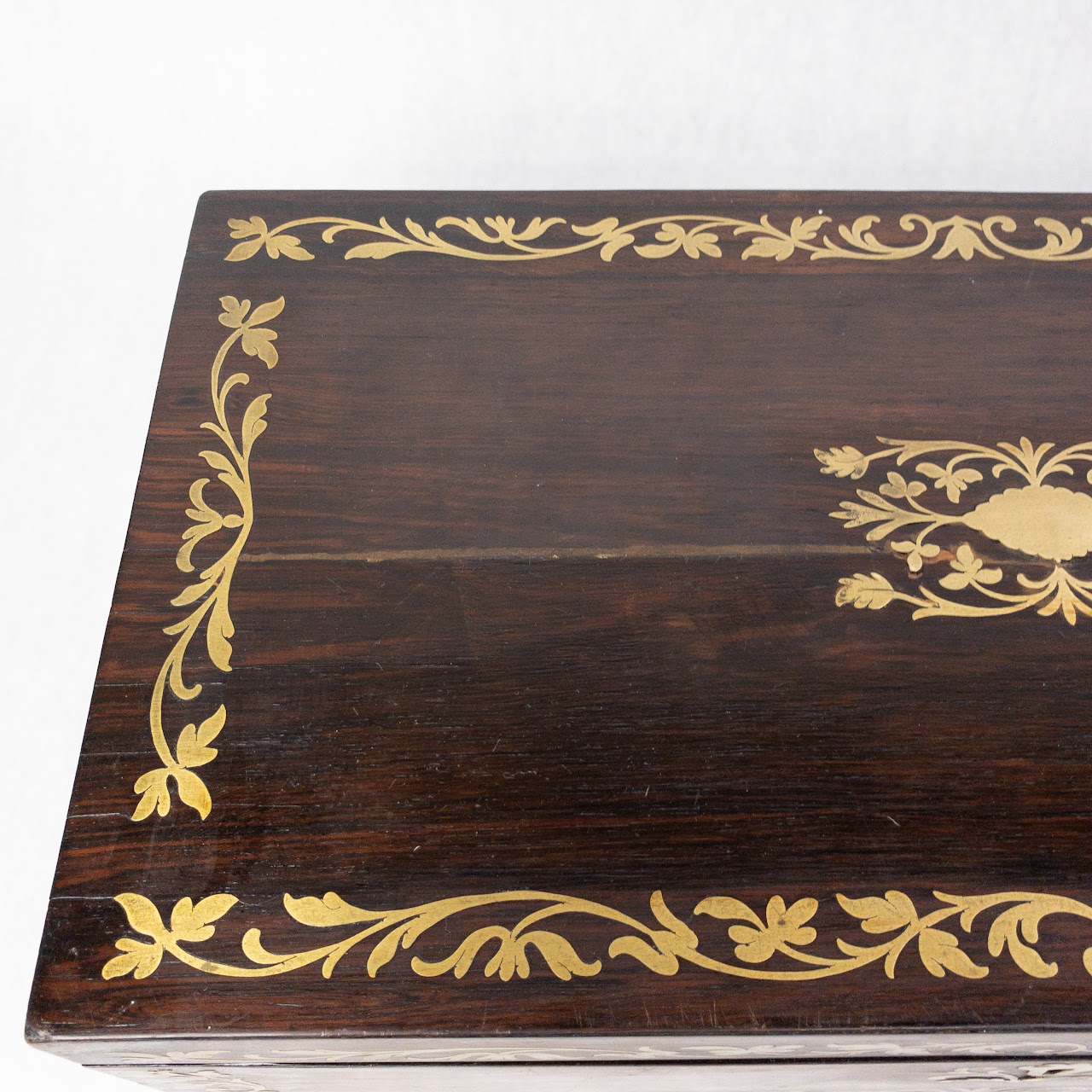 Rosewood  & Brass Inlay Travelling Desk