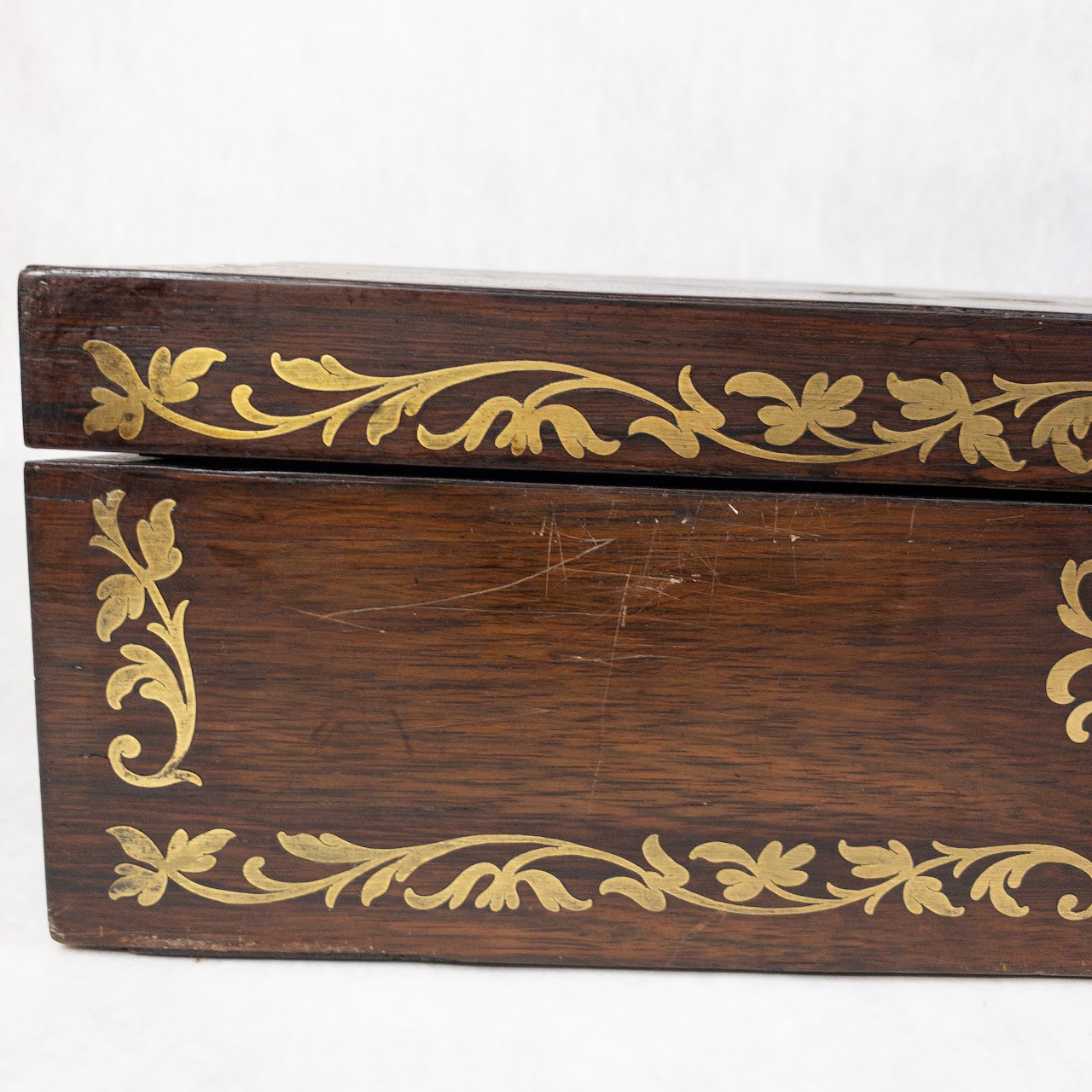 Rosewood  & Brass Inlay Travelling Desk