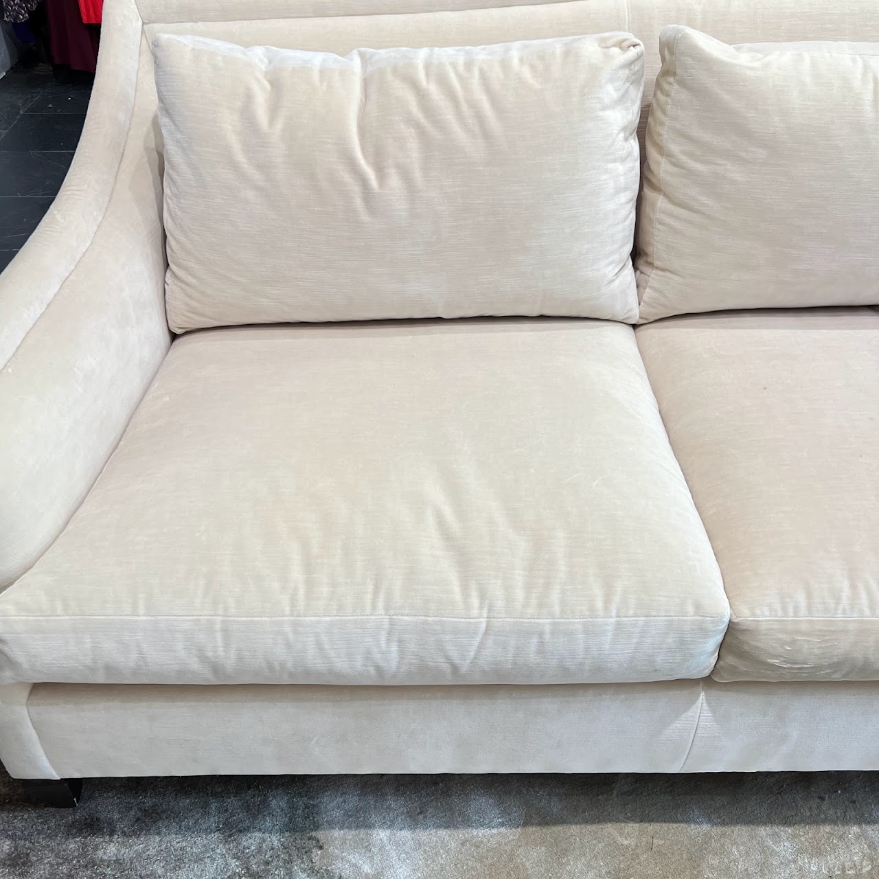 Regency Style Cream Velvet Sofa