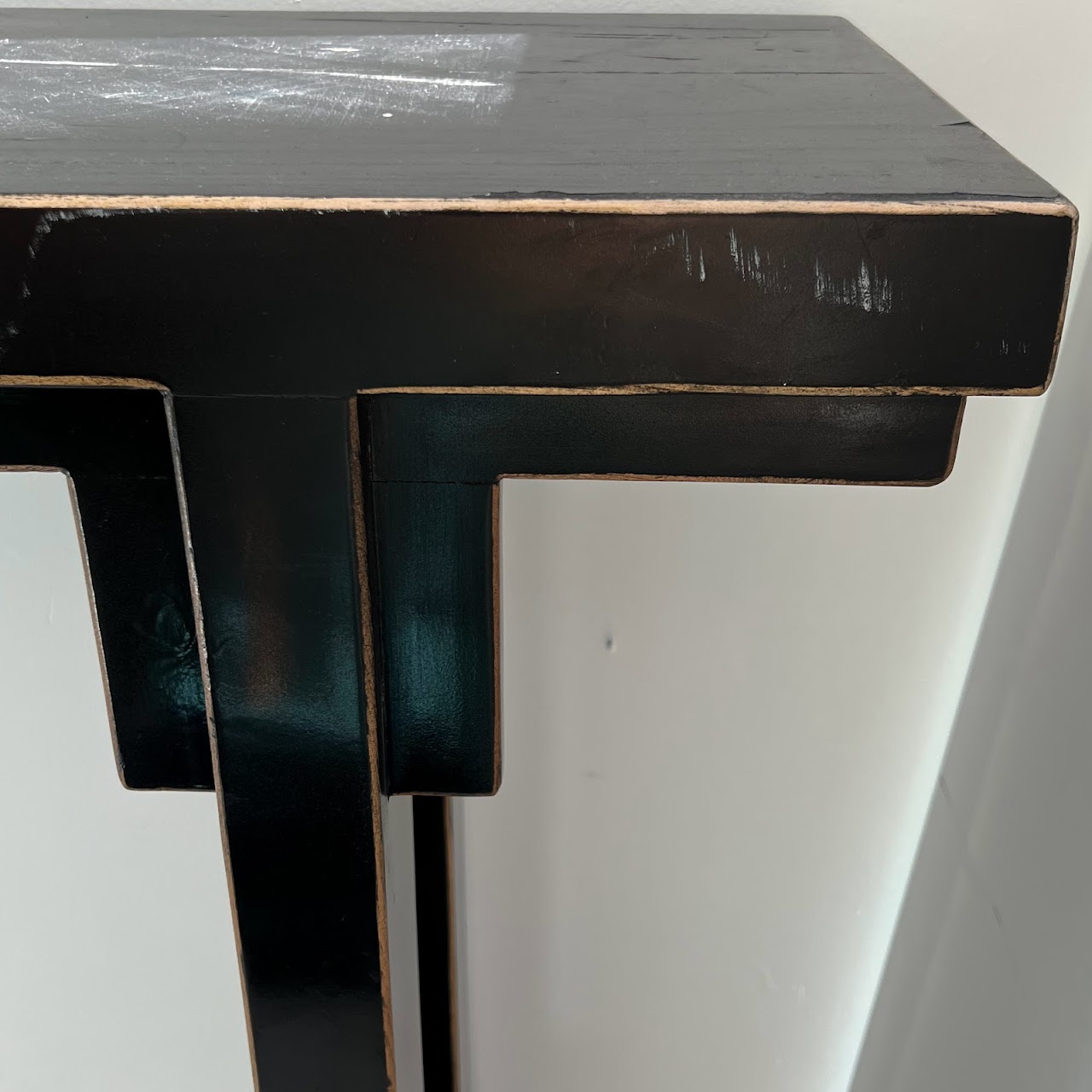 Lacquered Asian Inspired Sofa Console Table