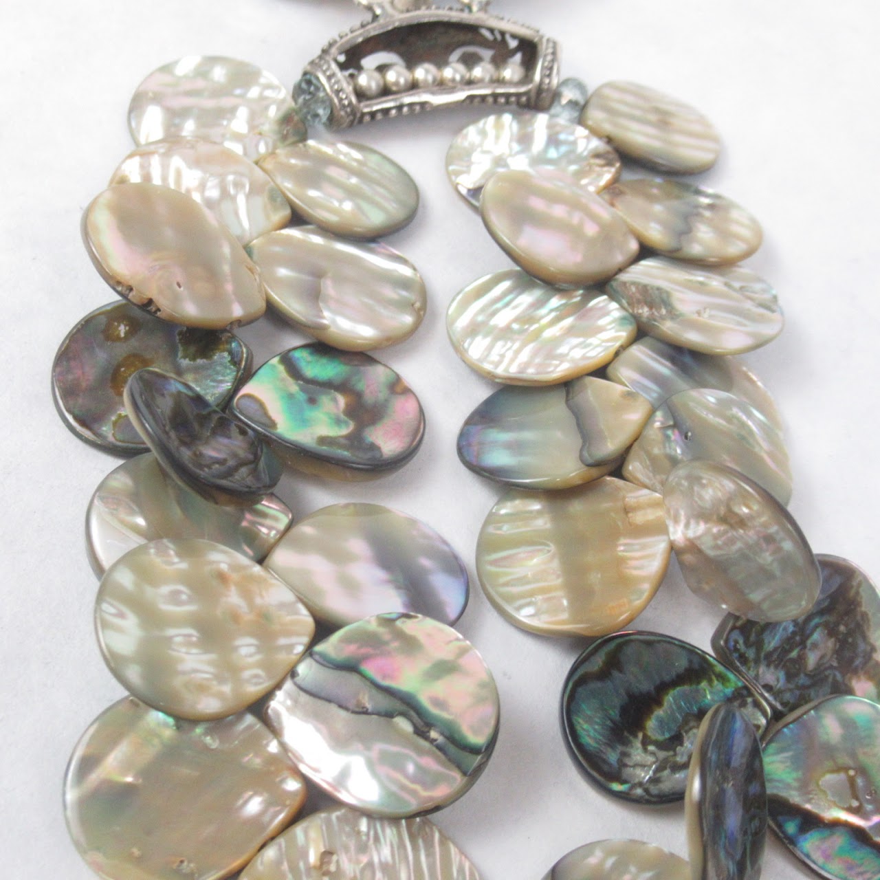 Sterling Silver & Abalone Statement Necklace