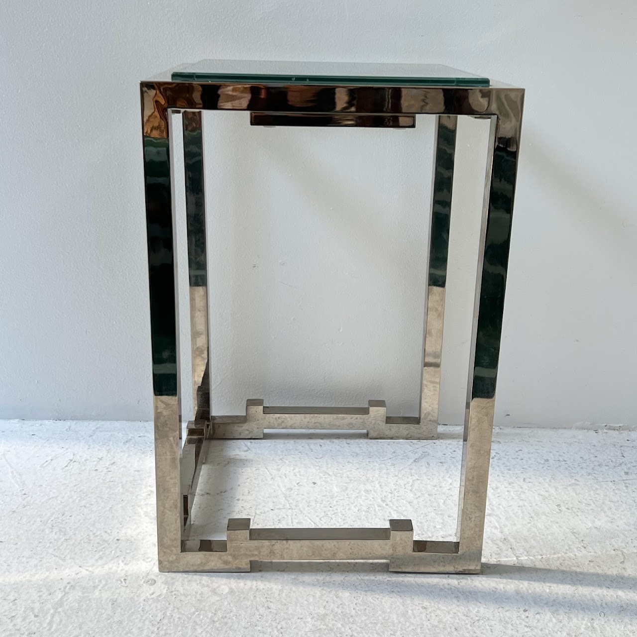 Chrome & Plate Glass Accent Table