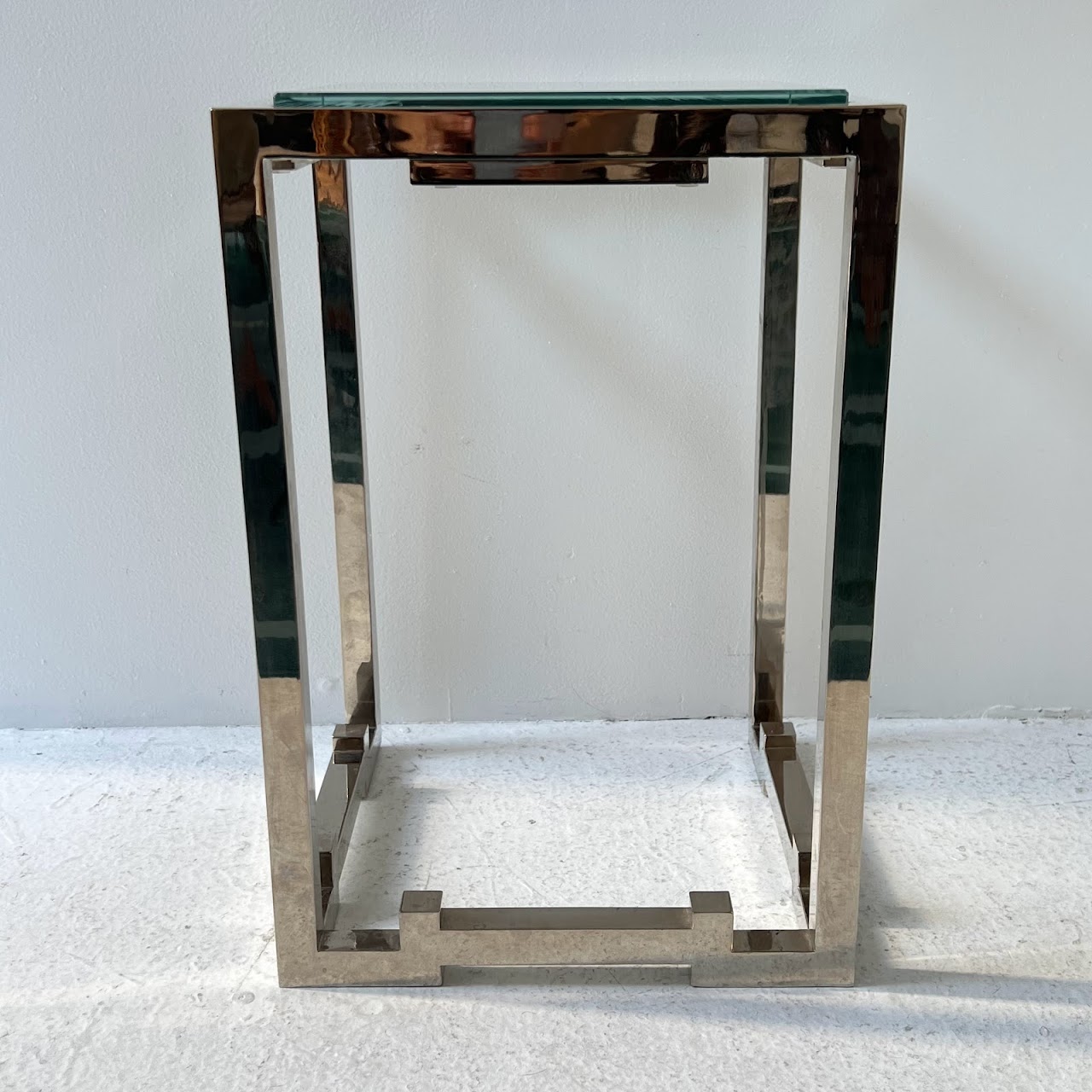 Chrome & Plate Glass Accent Table