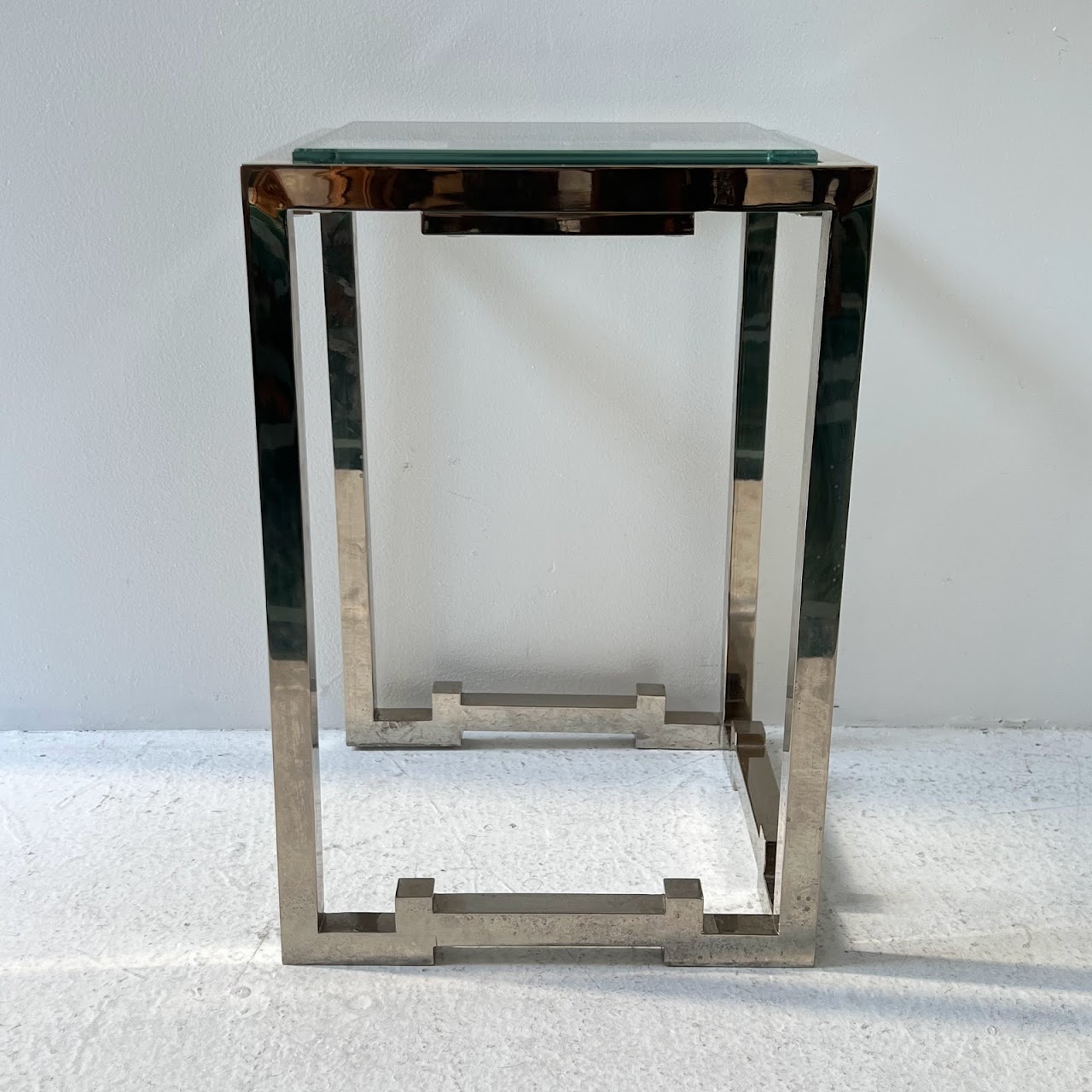 Chrome & Plate Glass Accent Table