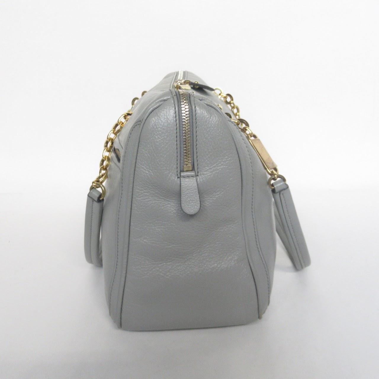 Salvatore Ferragamo Grey & Golden Chain Handbag