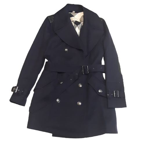 Burberry Brit Navy Blue Wool-Blend Coat