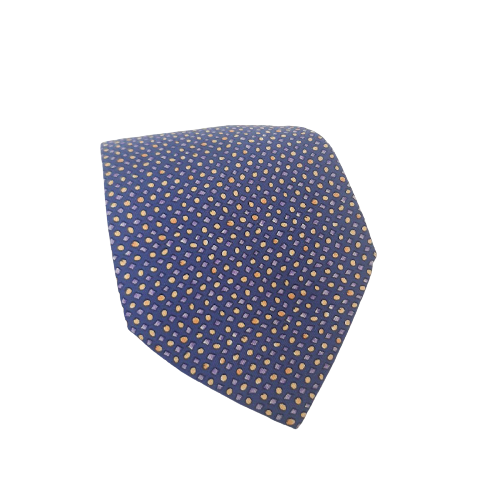 Hermès Blue Polka Dot Silk Tie