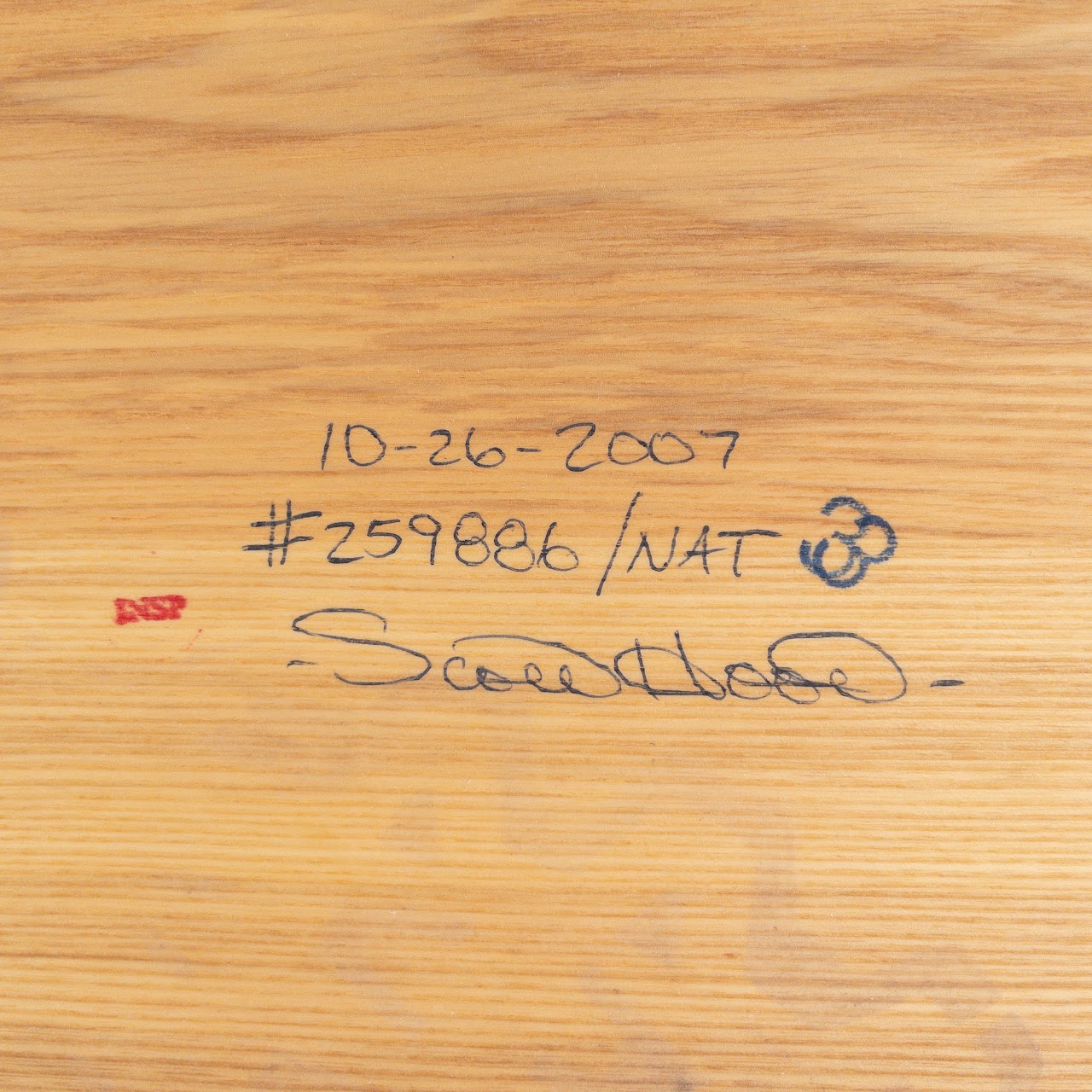 Signed White Oak Bench