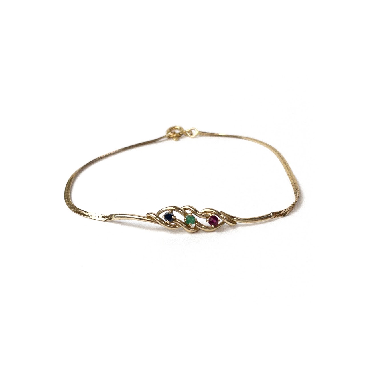 14K Gold Gemstone Bracelet