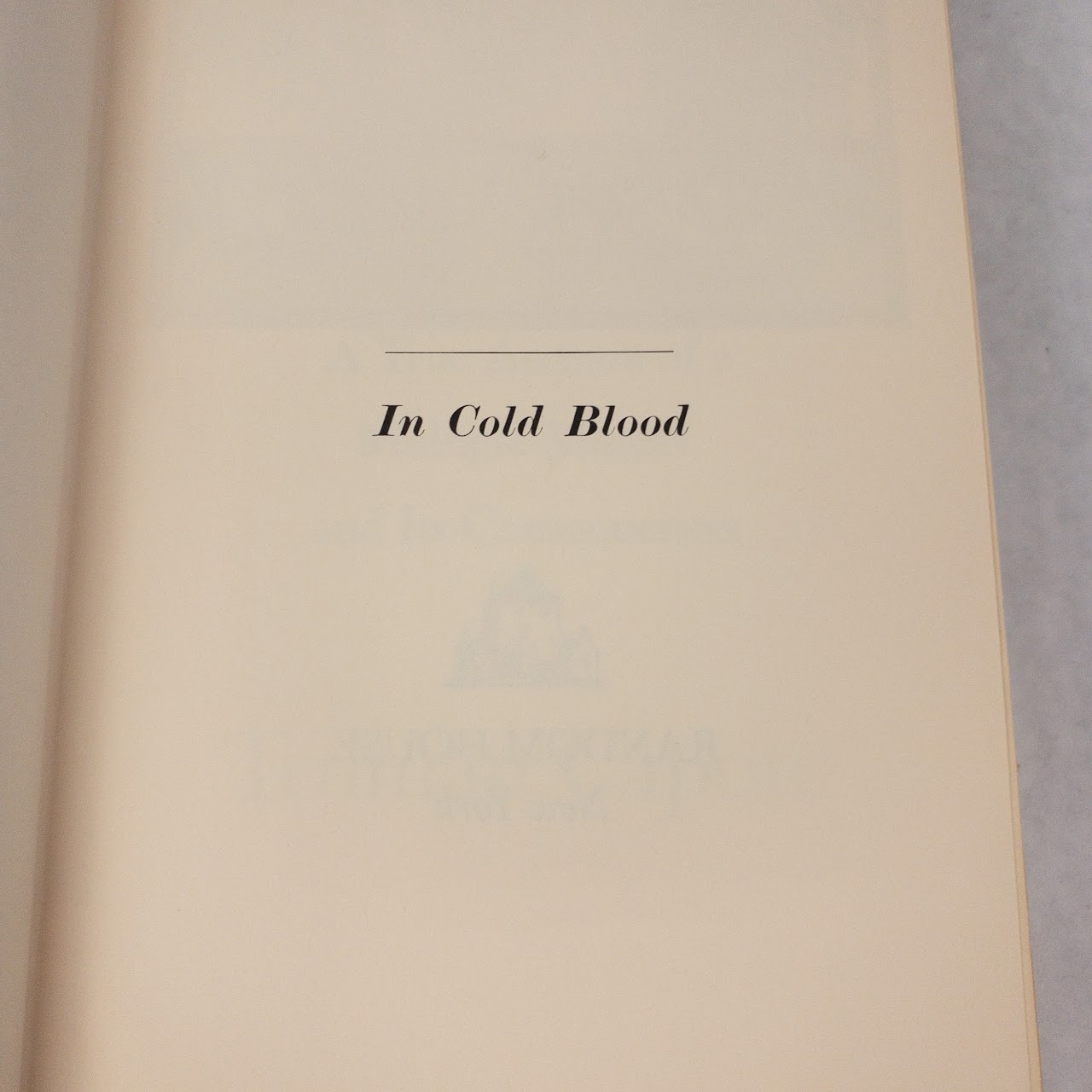 Truman Capote 'In Cold Blood' First Printing