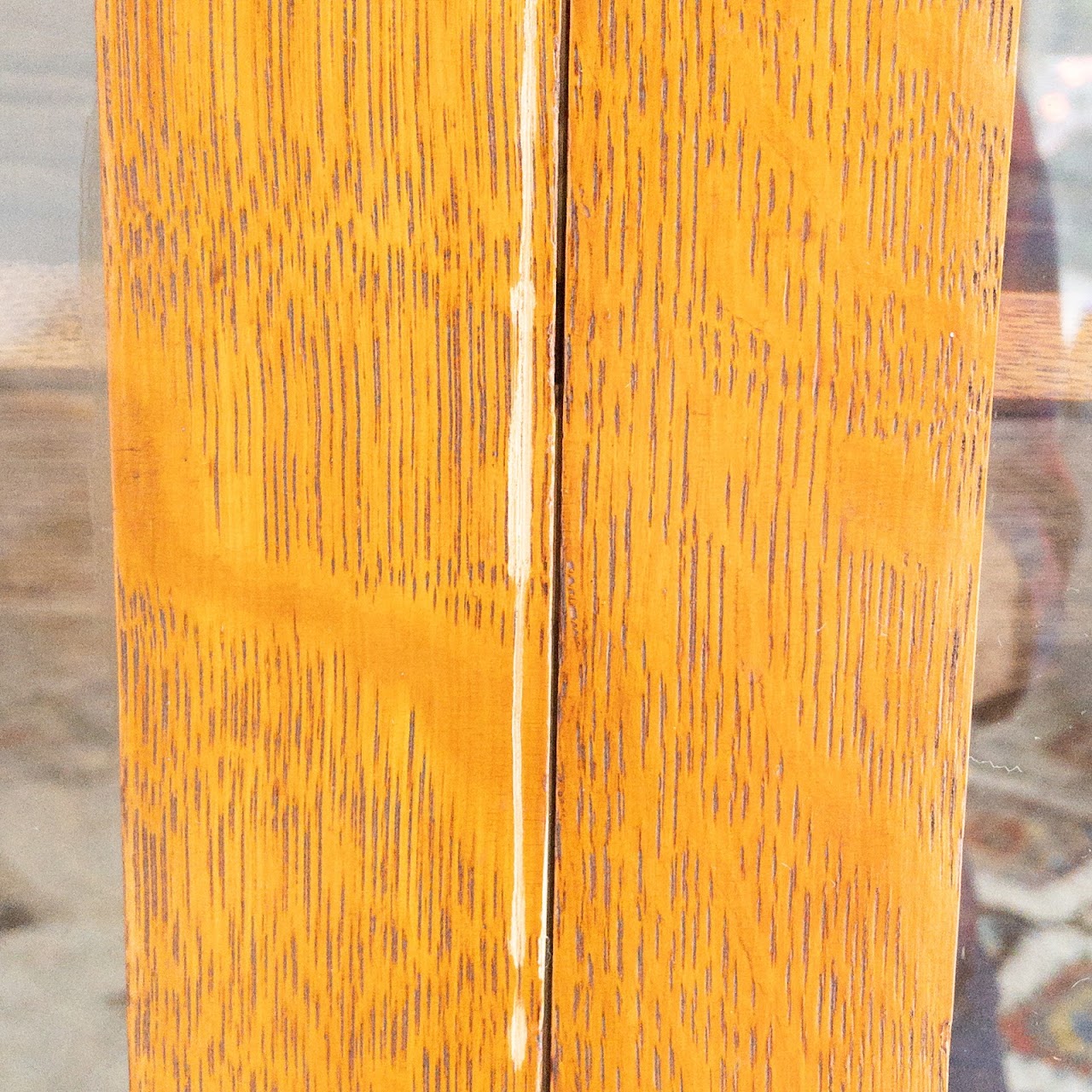 Oak Glass-Front Bookcase