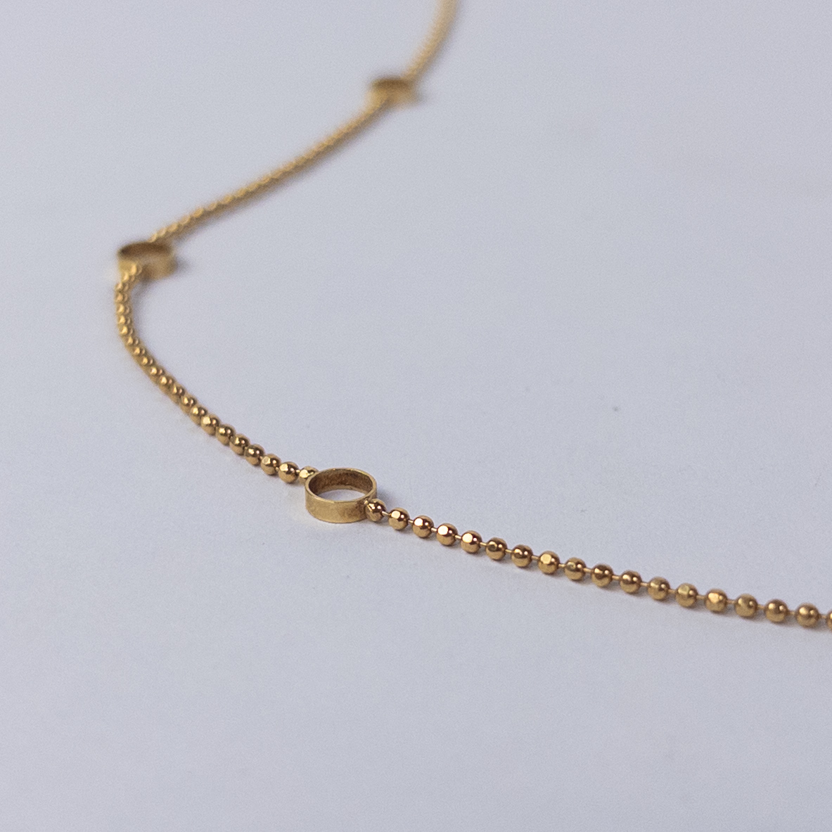 14K Gold Box Chain Necklace