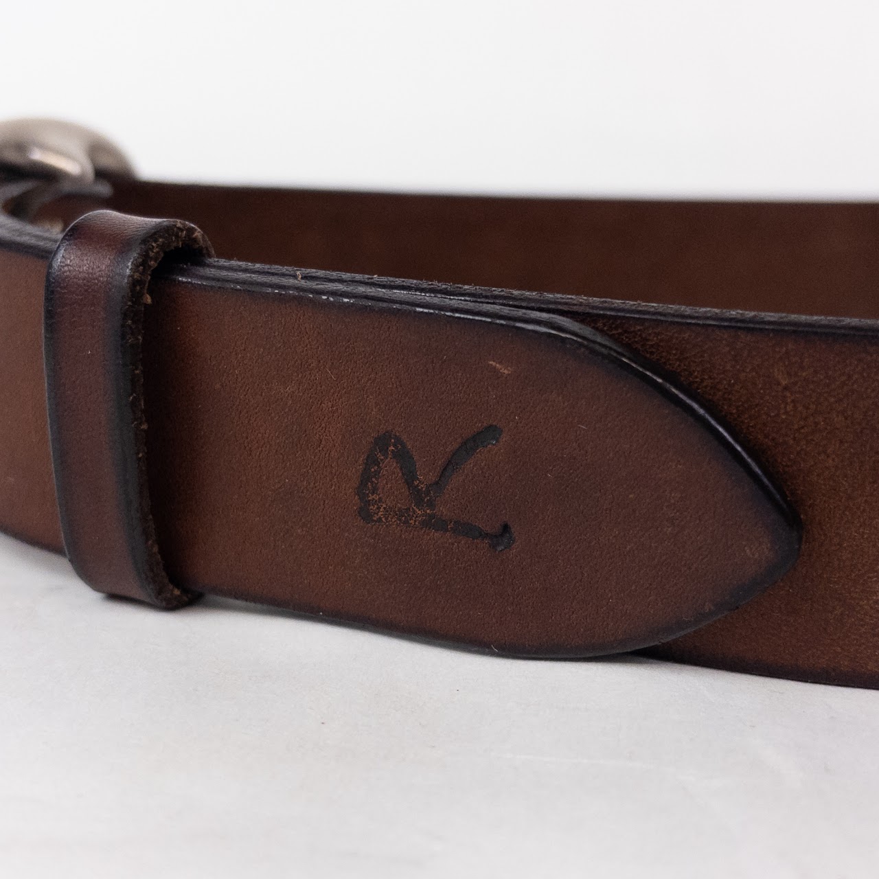 45RPM Studio Brown Leather Standard Buckle Belt