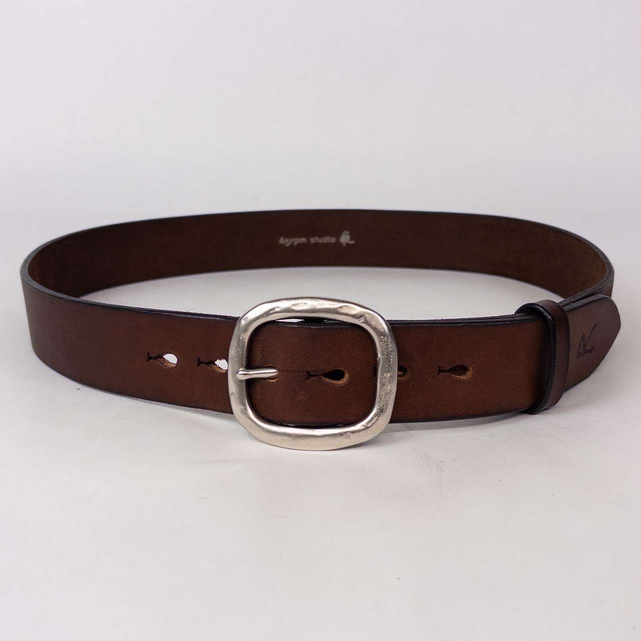 45RPM Studio Brown Leather Standard Buckle Belt