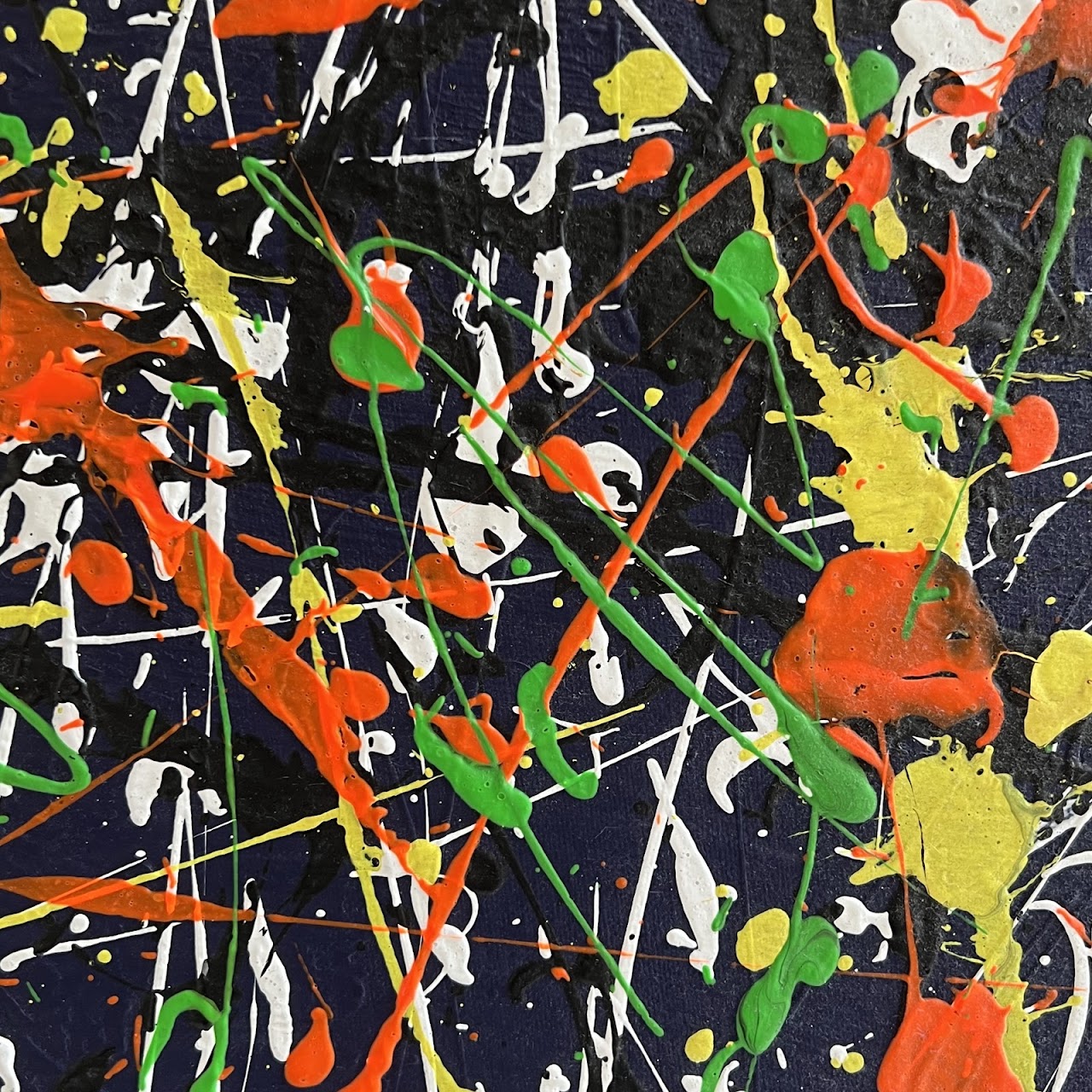 Jackson Pollock Inspired Signed Large Scale Acrylic Spatter Painting