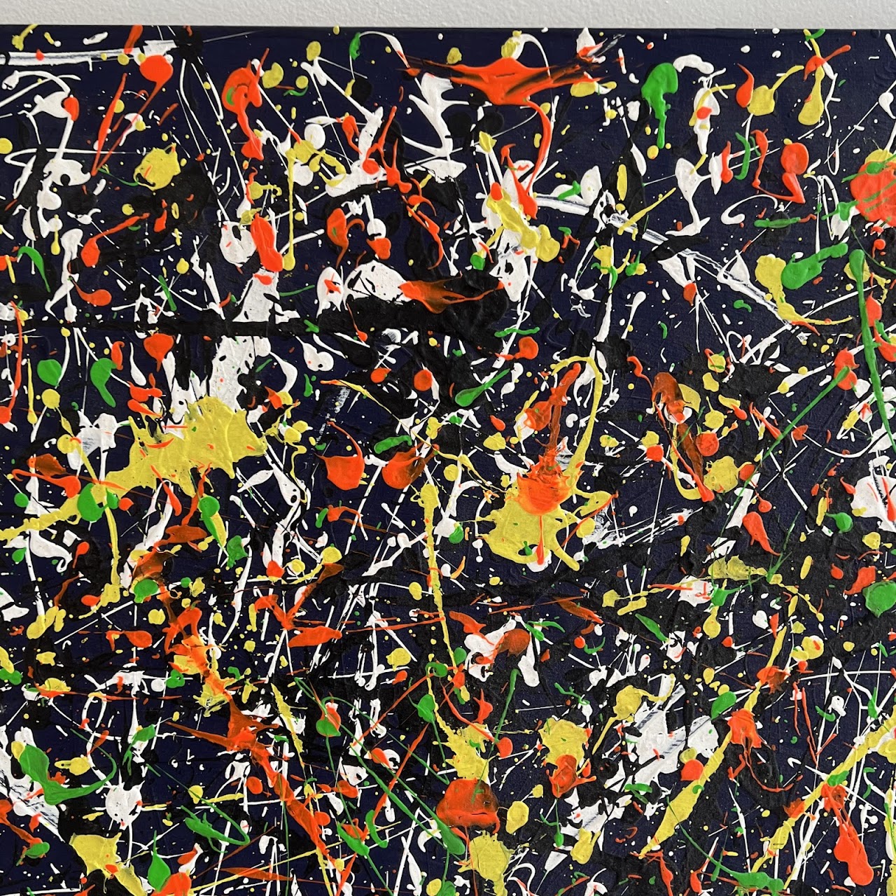 Jackson Pollock Inspired Signed Large Scale Acrylic Spatter Painting