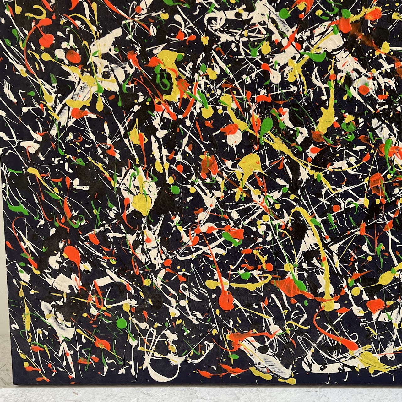 Jackson Pollock Inspired Signed Large Scale Acrylic Spatter Painting