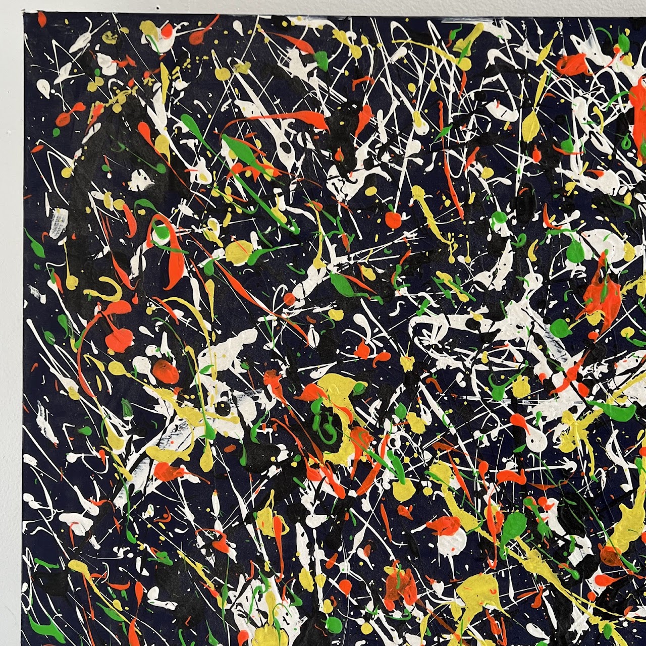 Jackson Pollock Inspired Signed Large Scale Acrylic Spatter Painting