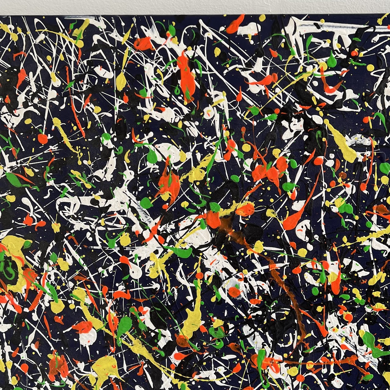 Jackson Pollock Inspired Signed Large Scale Acrylic Spatter Painting