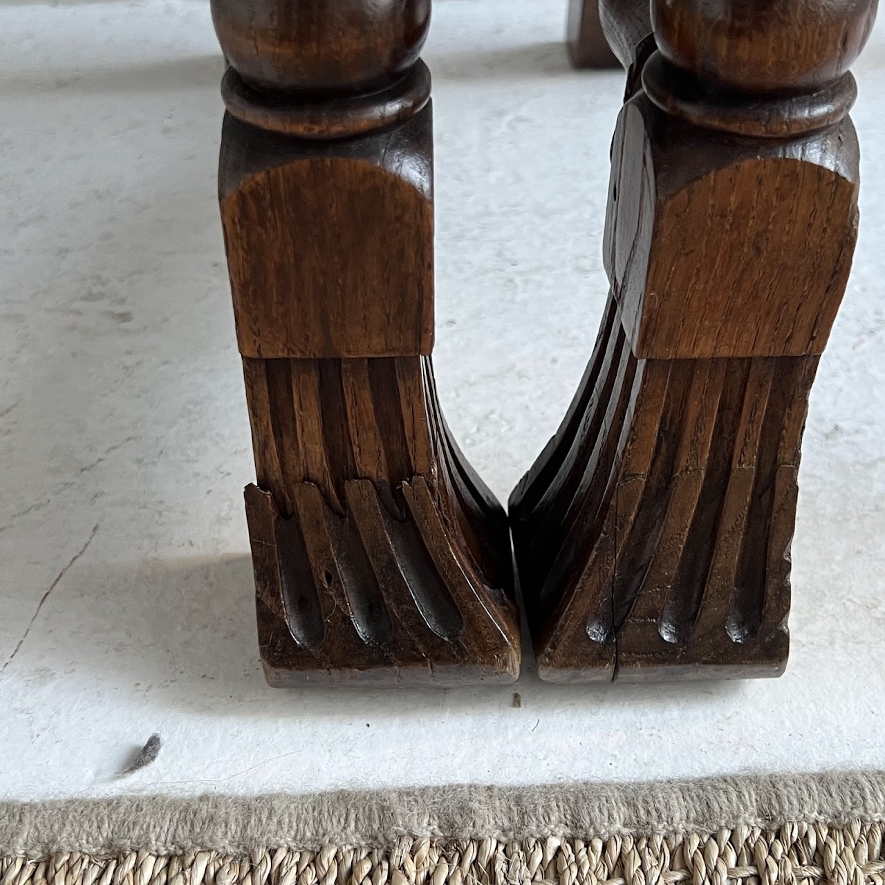 19th C. Portuguese Embossed Leather High-Back Side Chair Pair