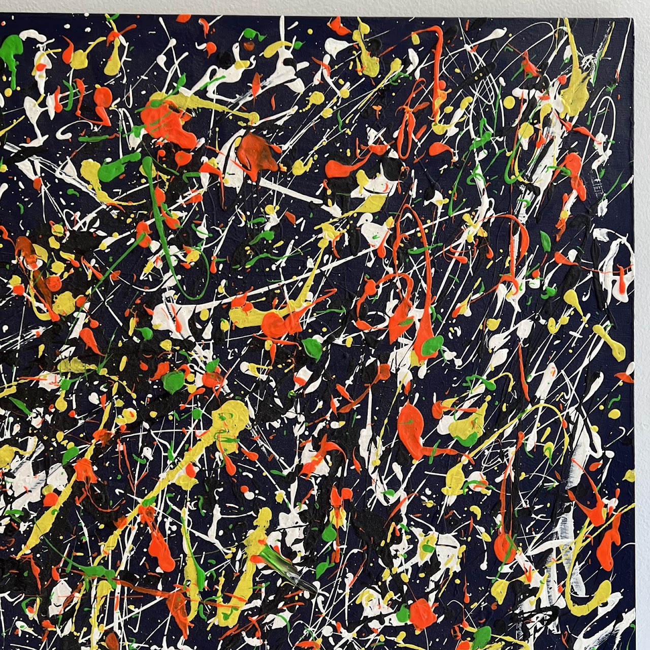 Jackson Pollock Inspired Signed Large Scale Acrylic Spatter Painting