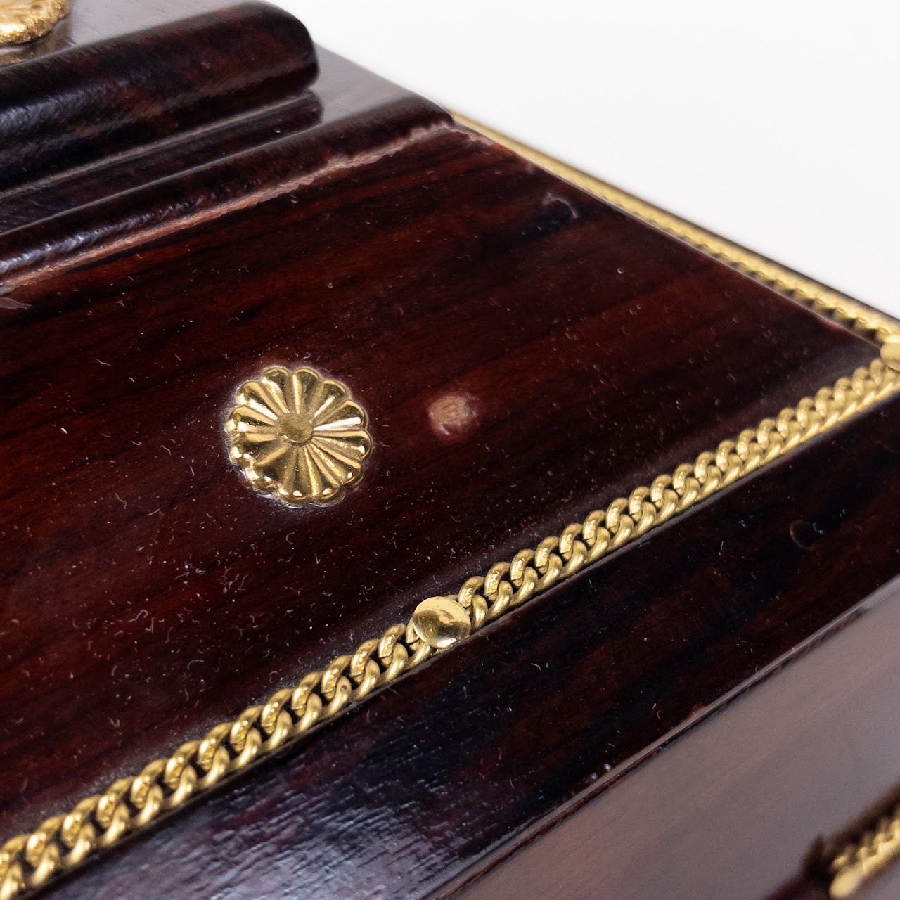 Ornate Stepped and Lined Jewelry Box