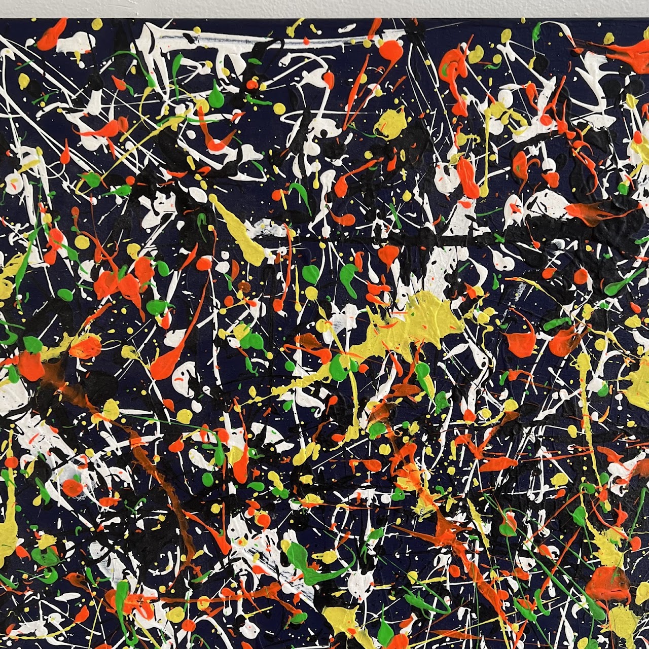 Jackson Pollock Inspired Signed Large Scale Acrylic Spatter Painting