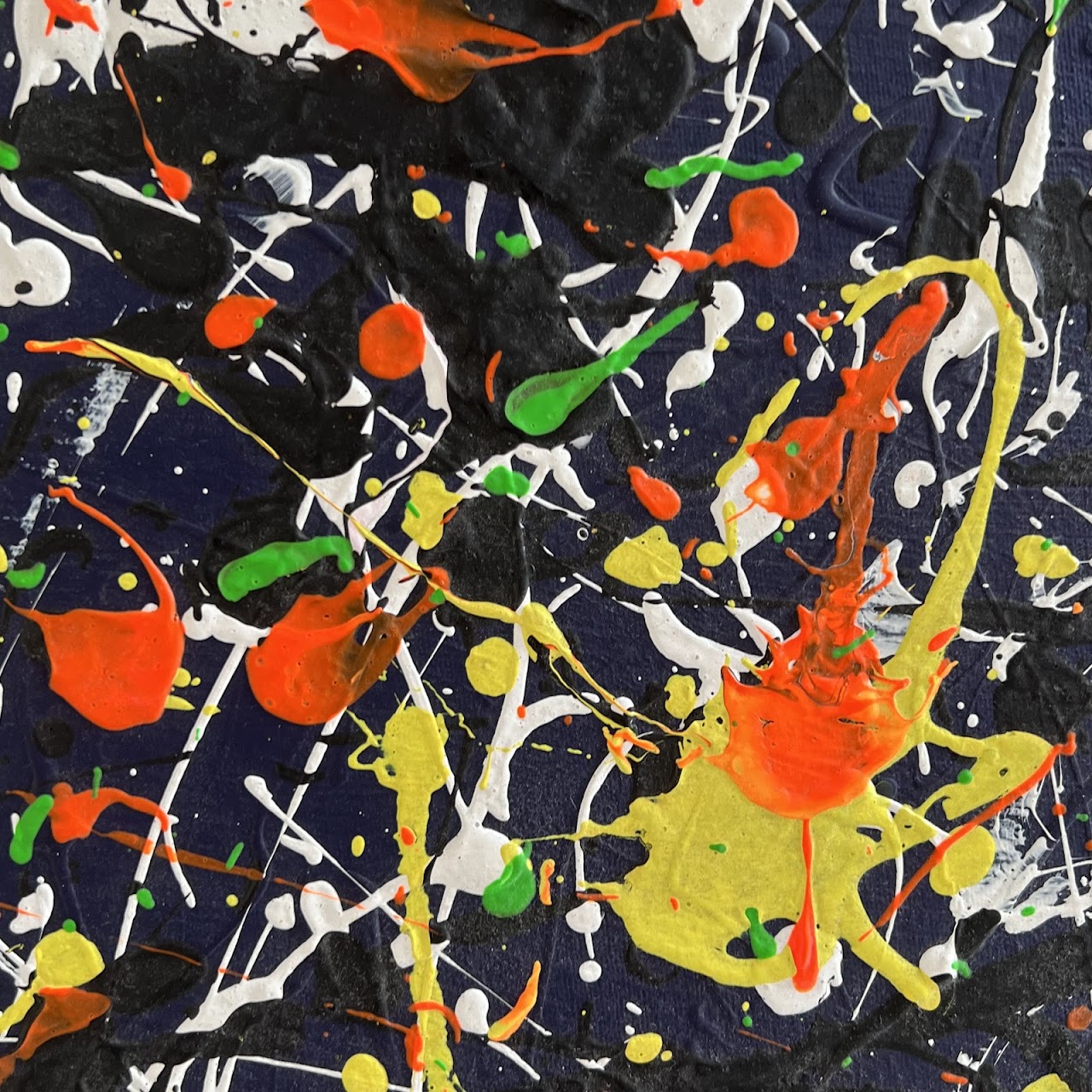 Jackson Pollock Inspired Signed Large Scale Acrylic Spatter Painting