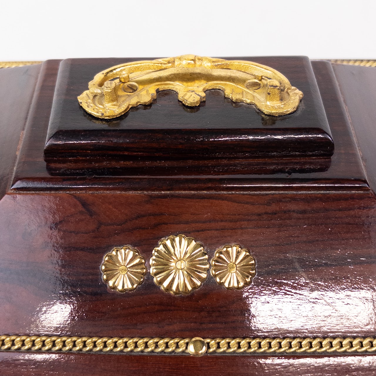 Ornate Stepped and Lined Jewelry Box