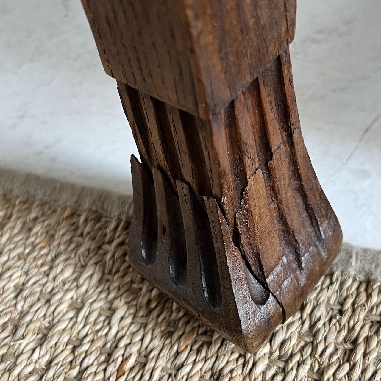 19th C. Portuguese Embossed Leather High-Back Side Chair Pair