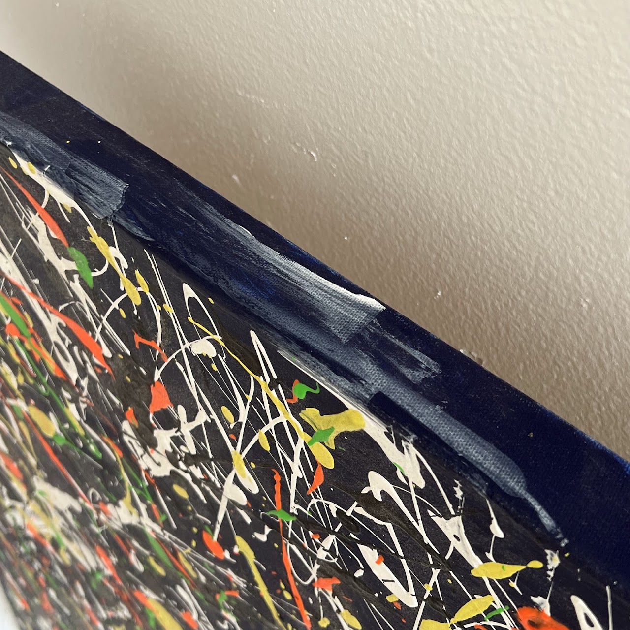 Jackson Pollock Inspired Signed Large Scale Acrylic Spatter Painting