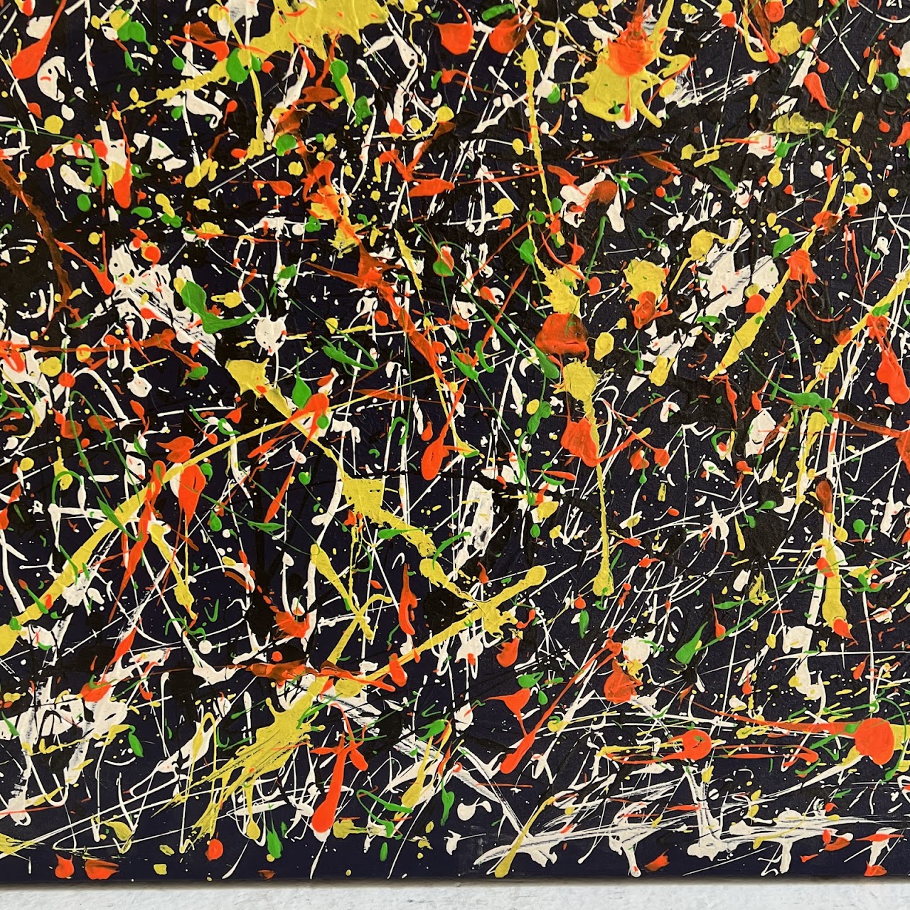 Jackson Pollock Inspired Signed Large Scale Acrylic Spatter Painting