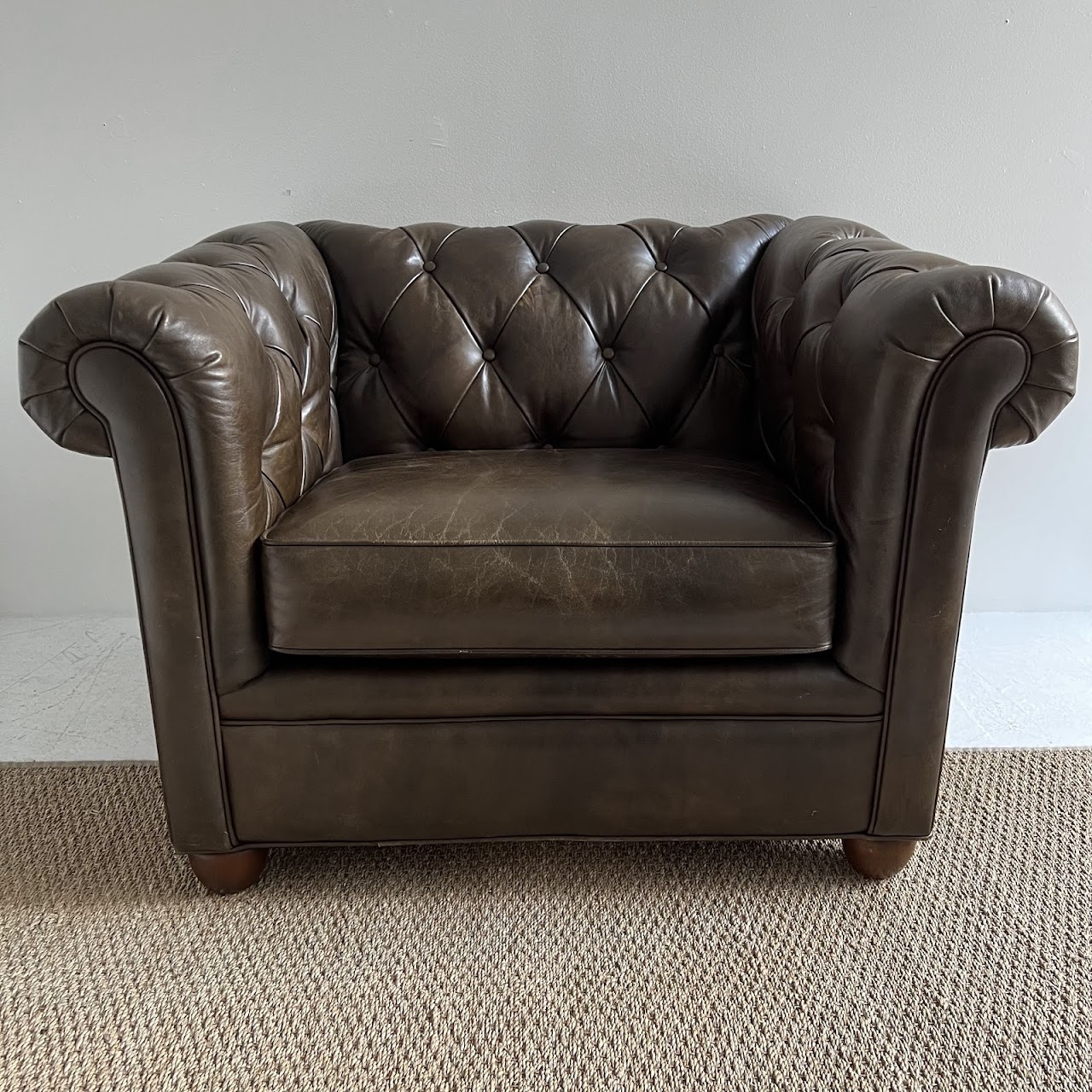 Pottery Barn Chesterfield Roll-Arm Leather Chair