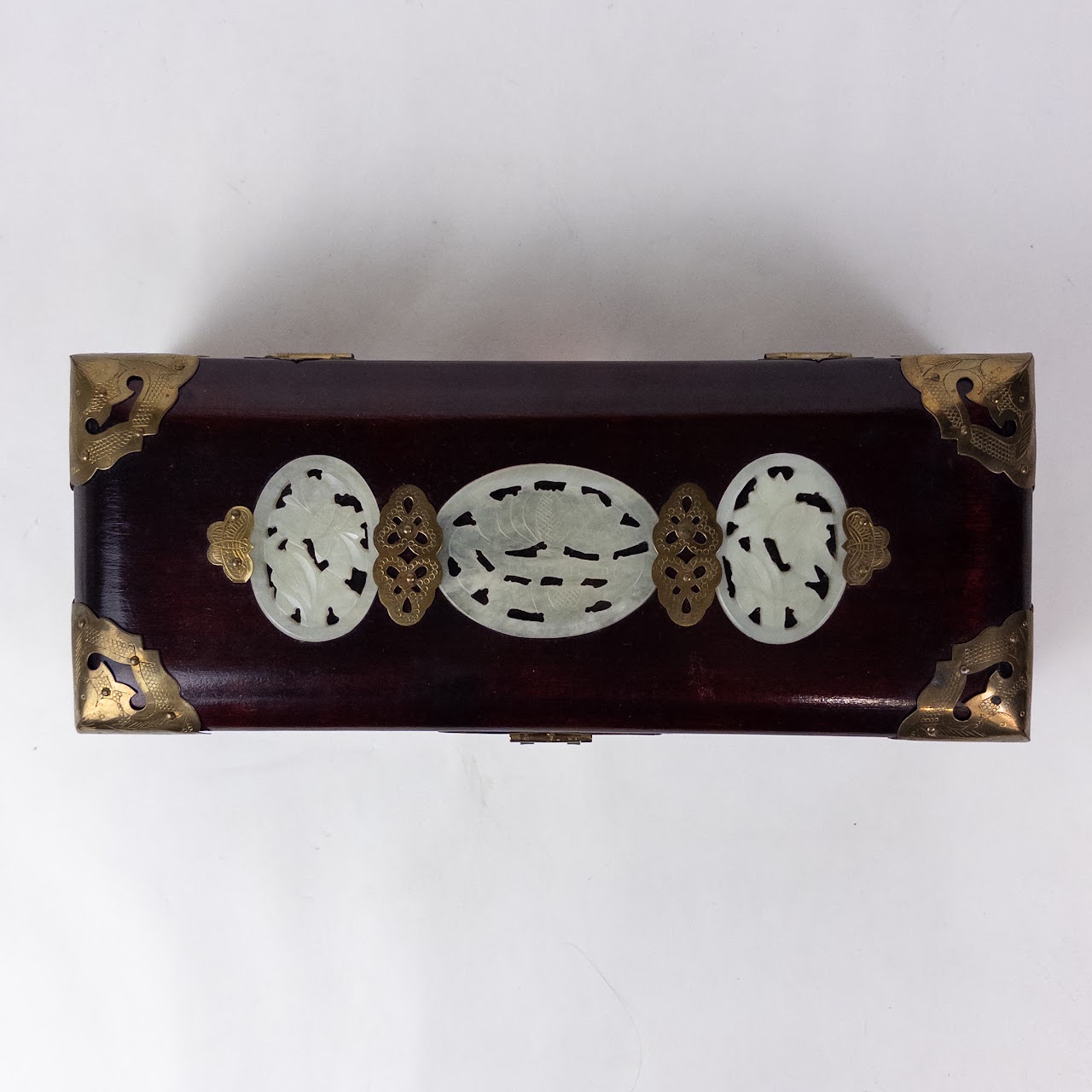 Jade Medallions Vintage Chinese Jewelry Box