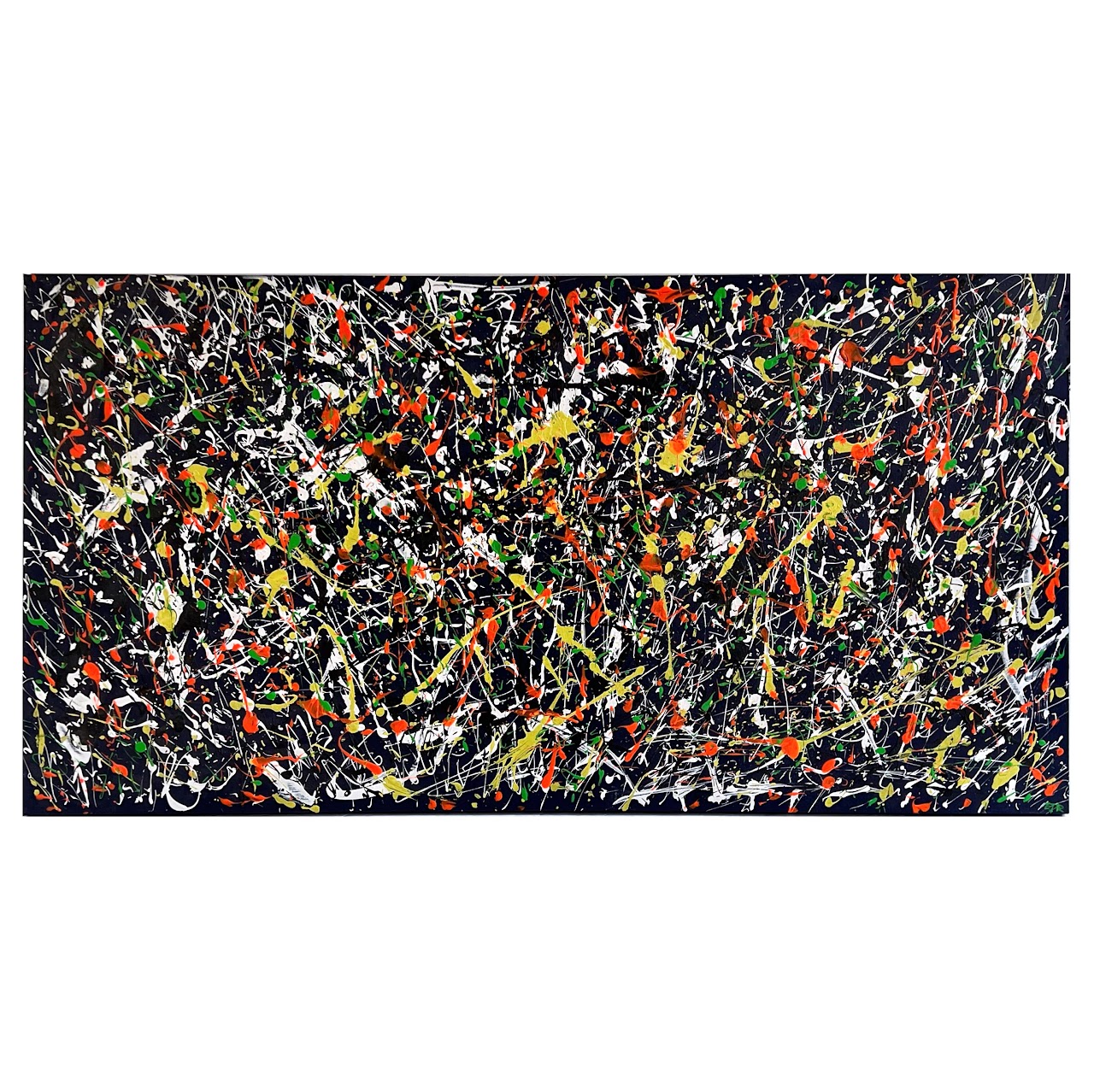 Jackson Pollock Inspired Signed Large Scale Acrylic Spatter Painting