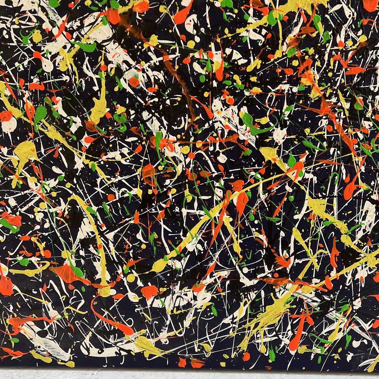 Jackson Pollock Inspired Signed Large Scale Acrylic Spatter Painting