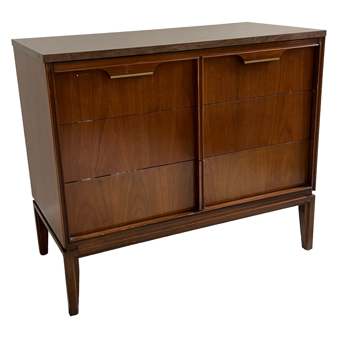 Basic-Witz Mid-Century Modern Walnut Three Drawer Chest