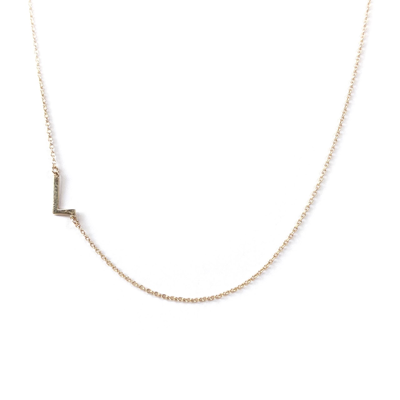 14K Gold L Charm Necklace