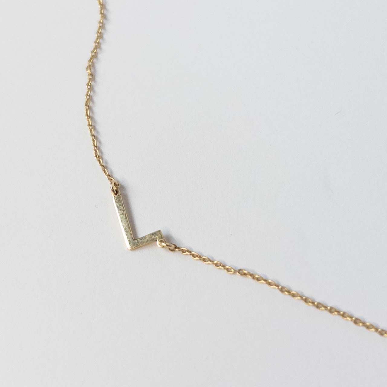 14K Gold L Charm Necklace