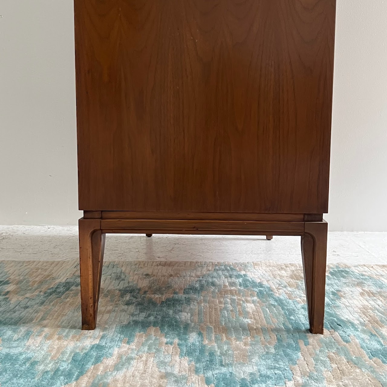 Basic-Witz Mid-Century Modern Walnut Five Drawer Highboy Dresser