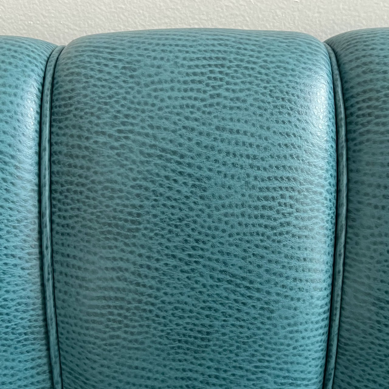 Teal Channel Tufted Straight Back Bench Sofa