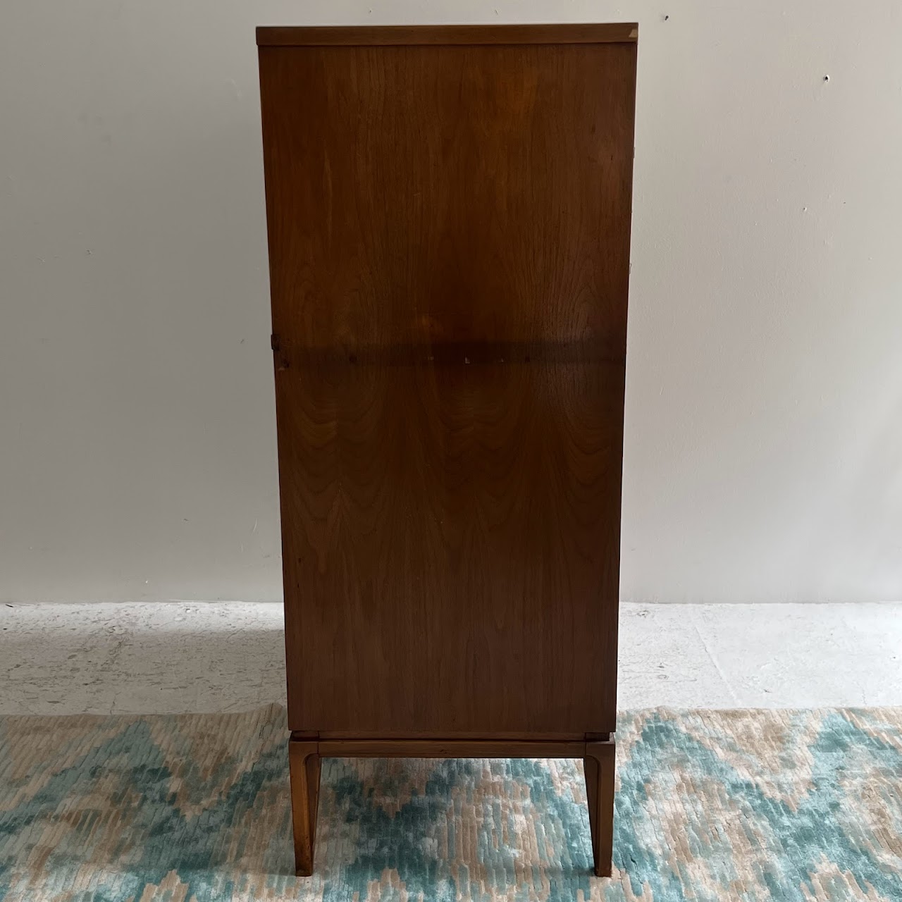 Basic-Witz Mid-Century Modern Walnut Five Drawer Highboy Dresser