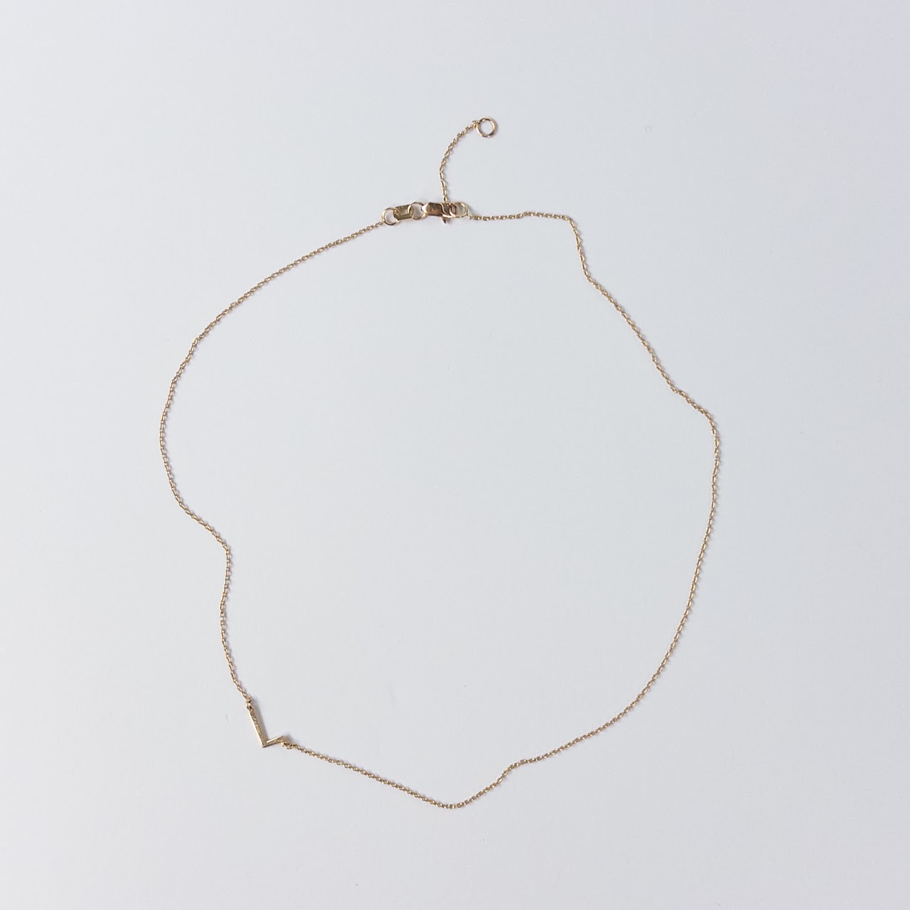 14K Gold L Charm Necklace