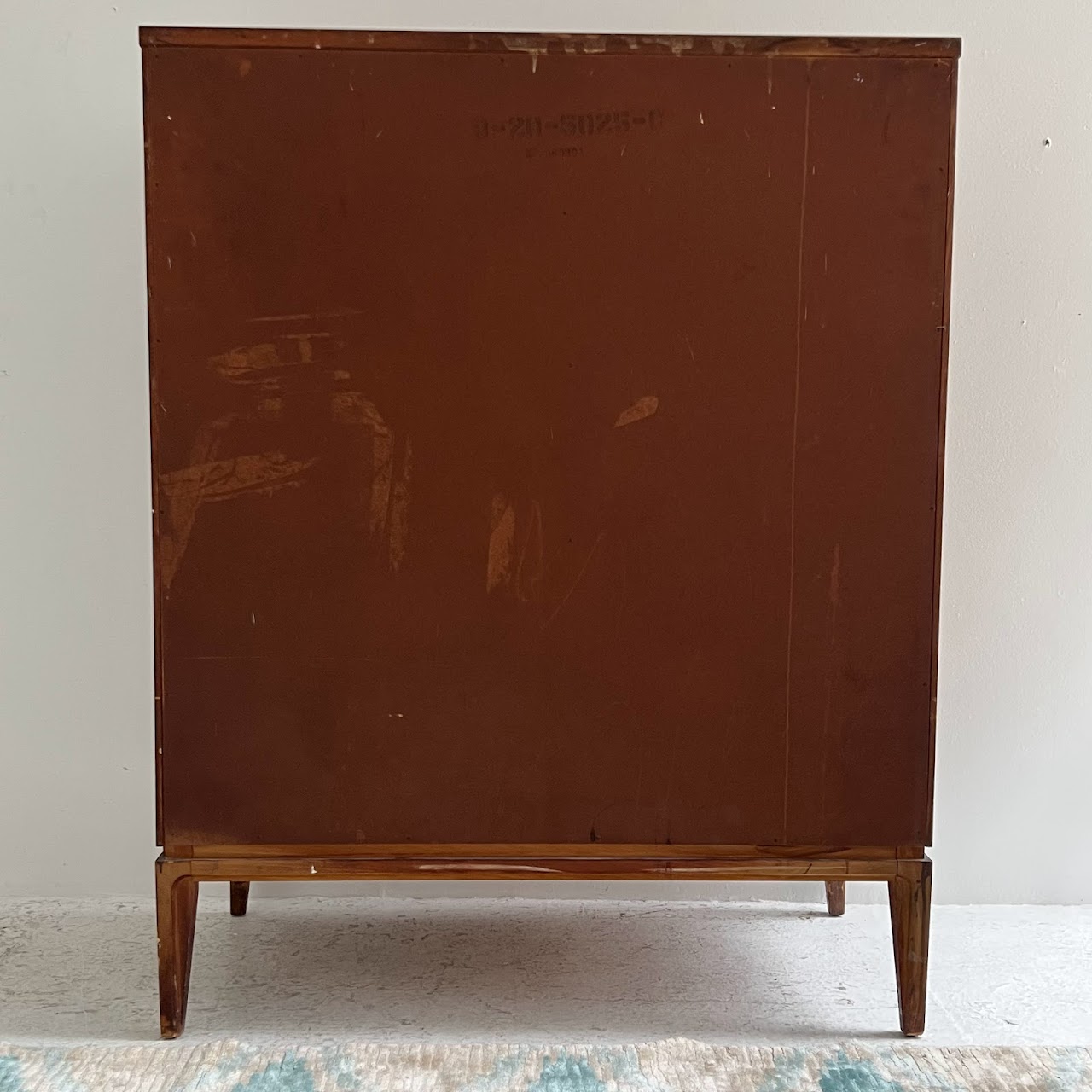 Basic-Witz Mid-Century Modern Walnut Five Drawer Highboy Dresser