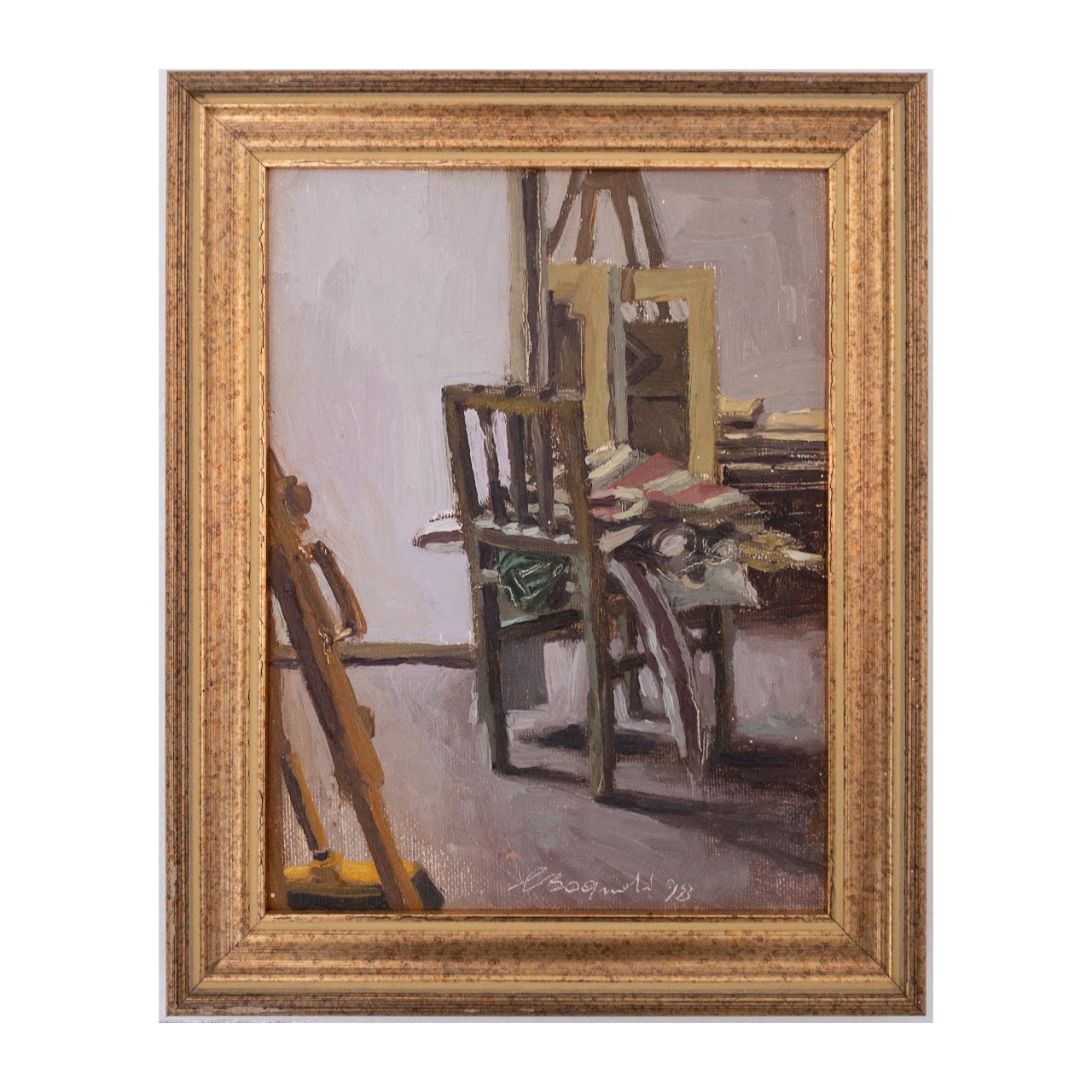 Artist's Studio Signed Oil Painting