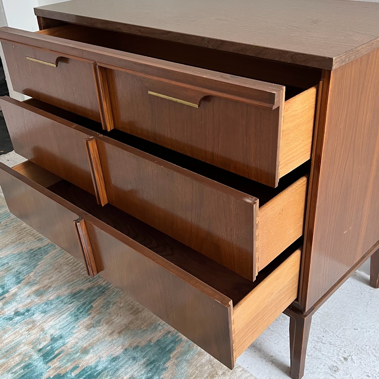 Basic-Witz Mid-Century Modern Walnut Three Drawer Chest