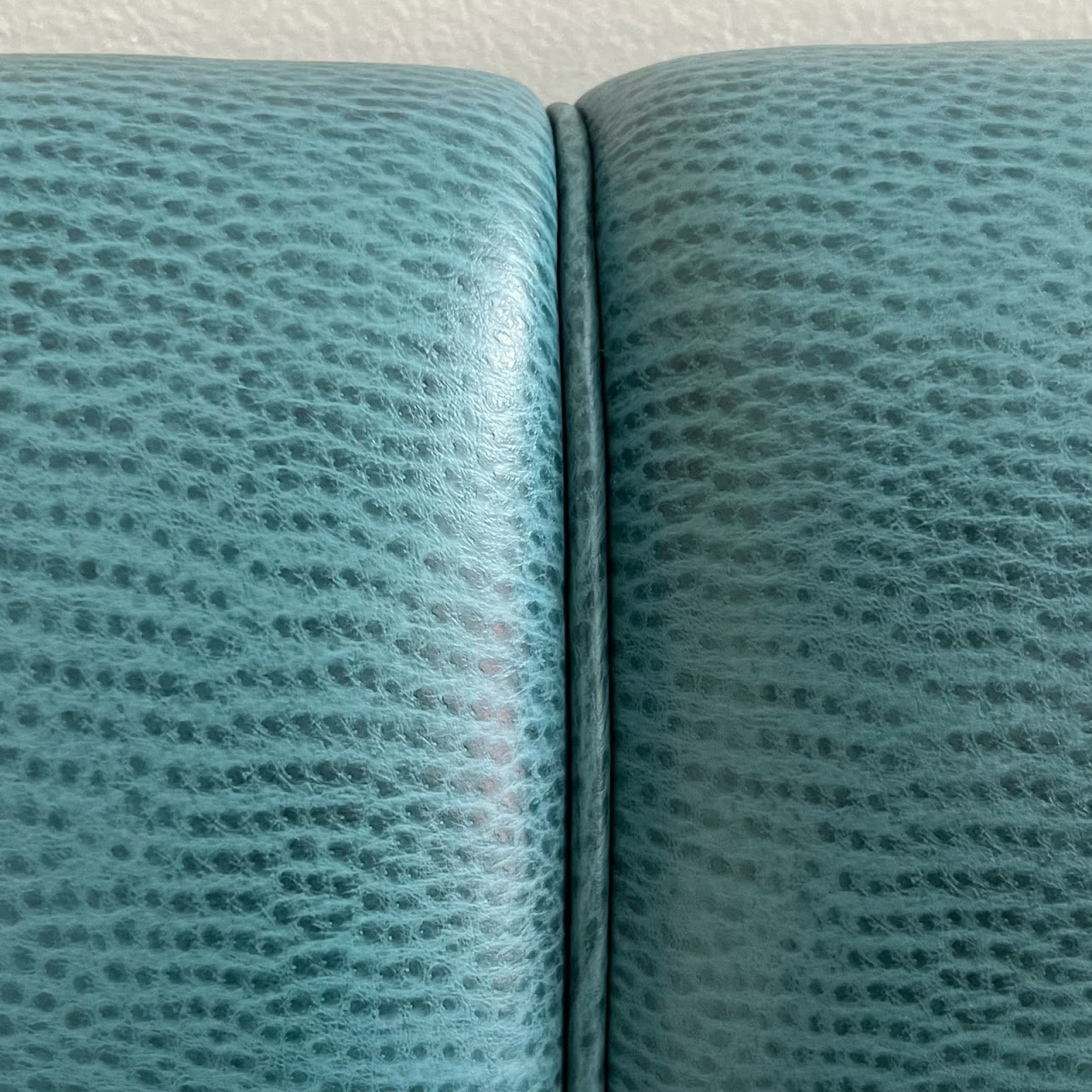 Teal Channel Tufted Straight Back Bench Sofa